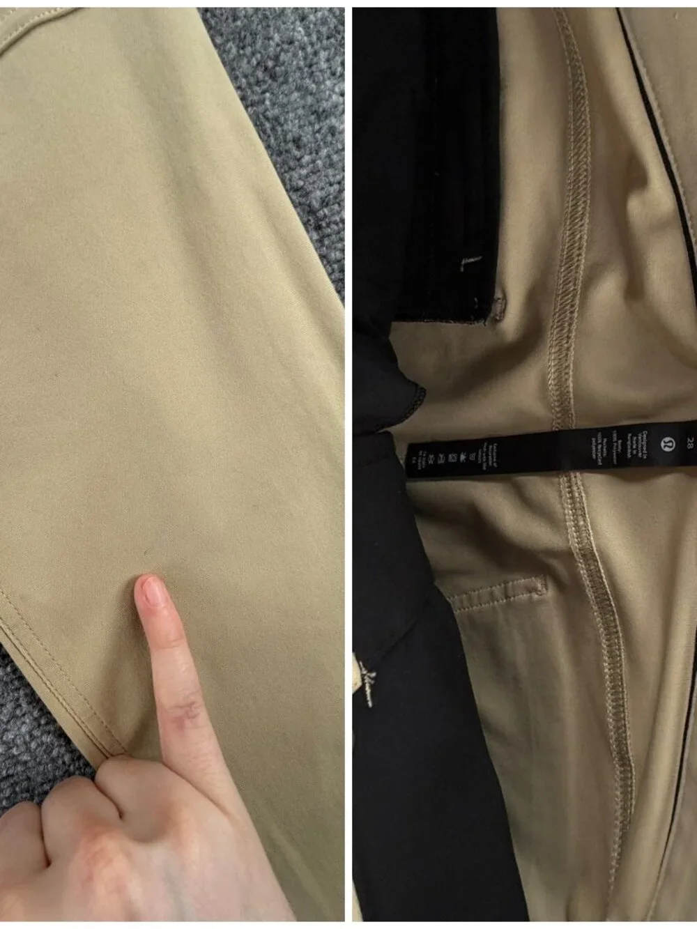 Lululemon Beige Stretch Pants Men Performance Size 28 Pockets Casual ACTL 29X30